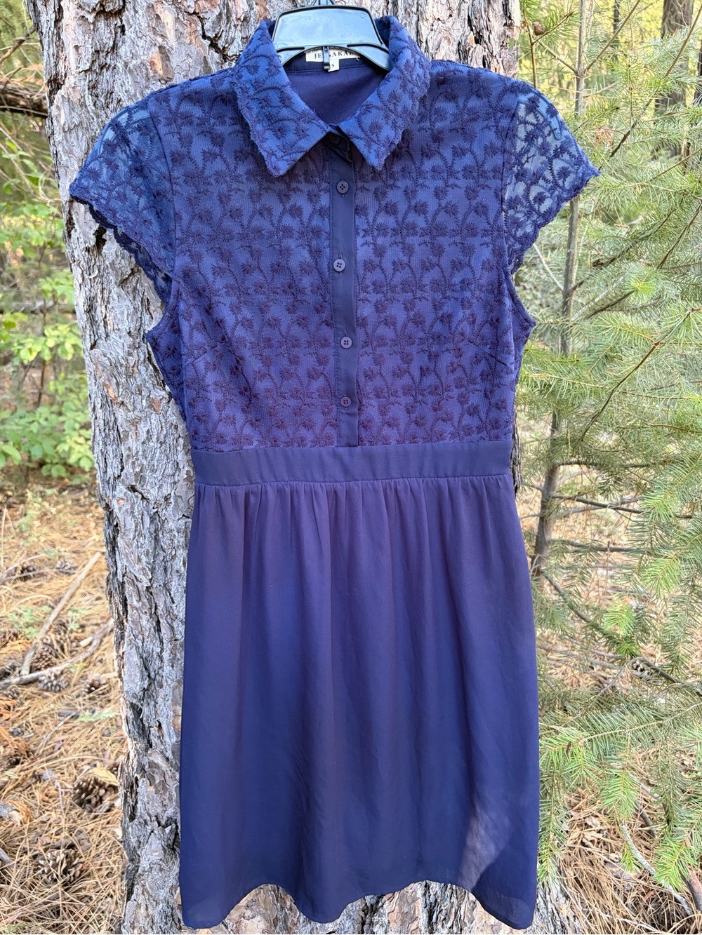 JessaKae Navy Lace Collar Dress